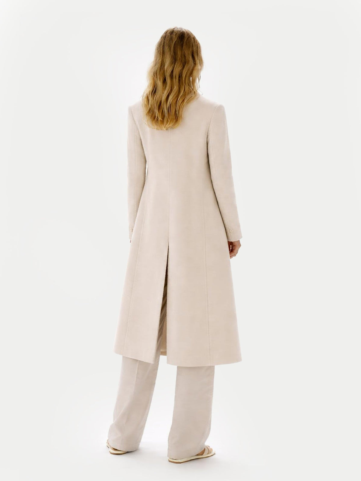 Double-breasted Long Coat — Beige