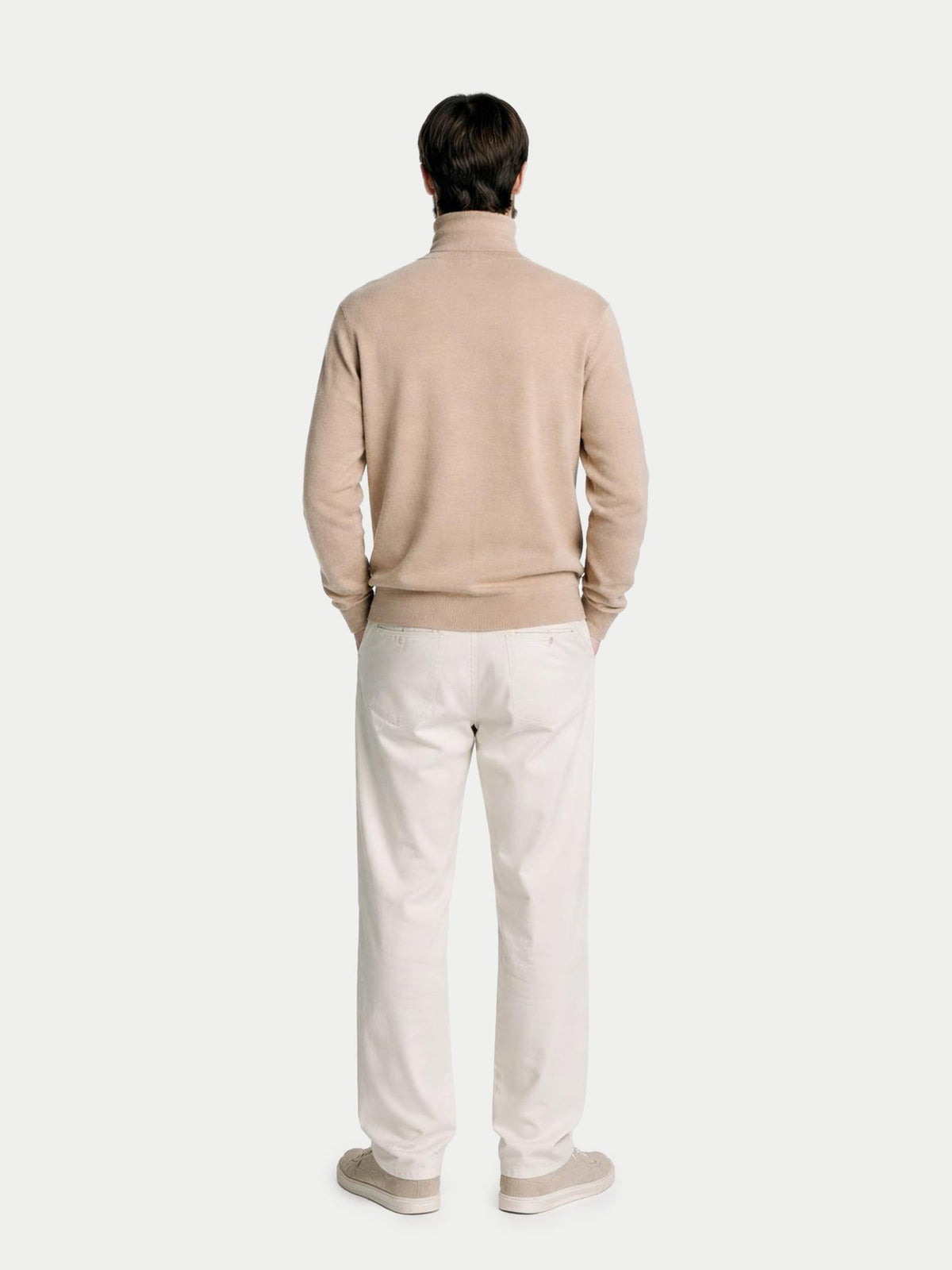 Timeless Turtleneck Cashmere Sweater — Beige