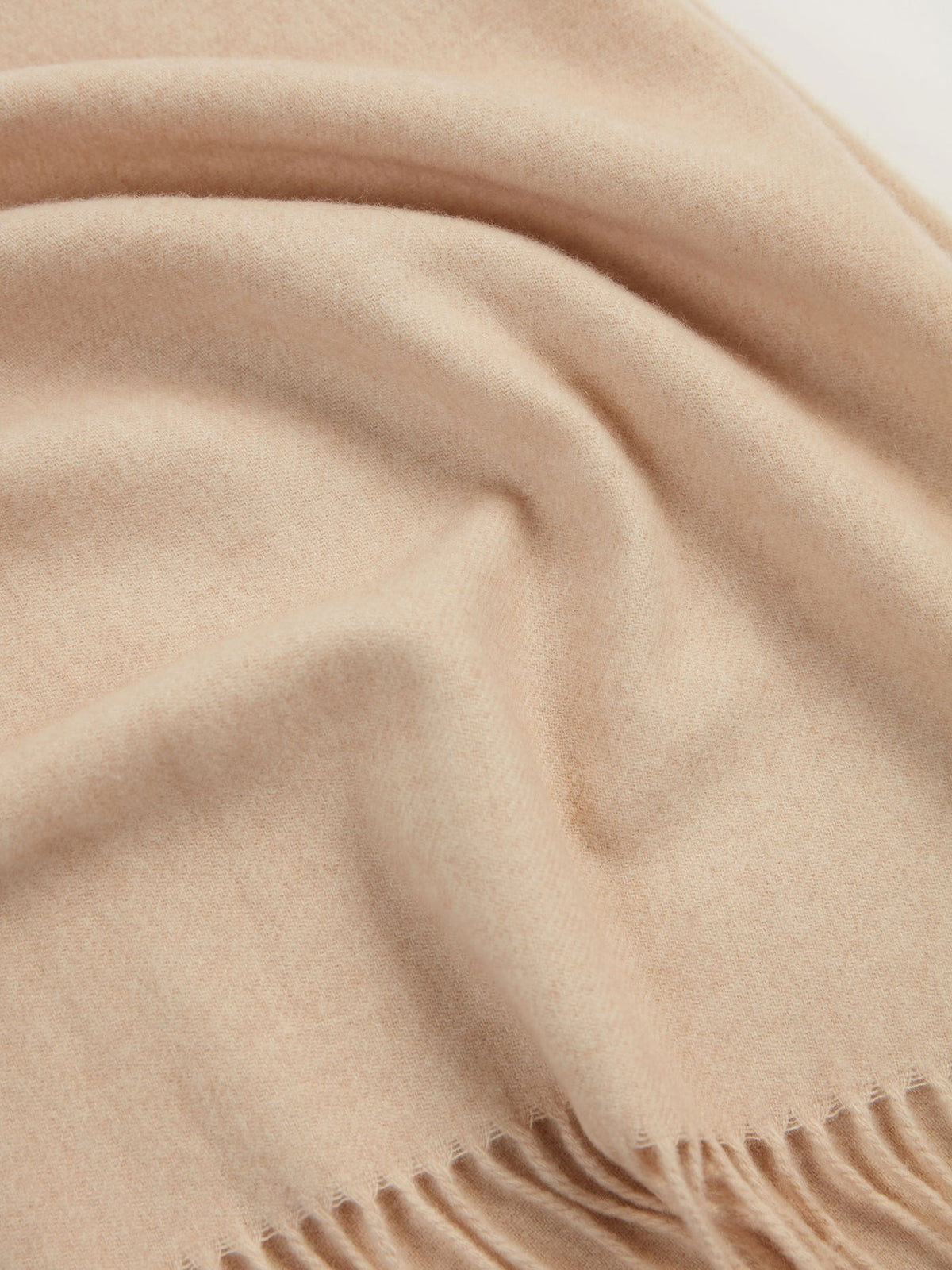 Oversized Cashmere Woven Scarf — Beige