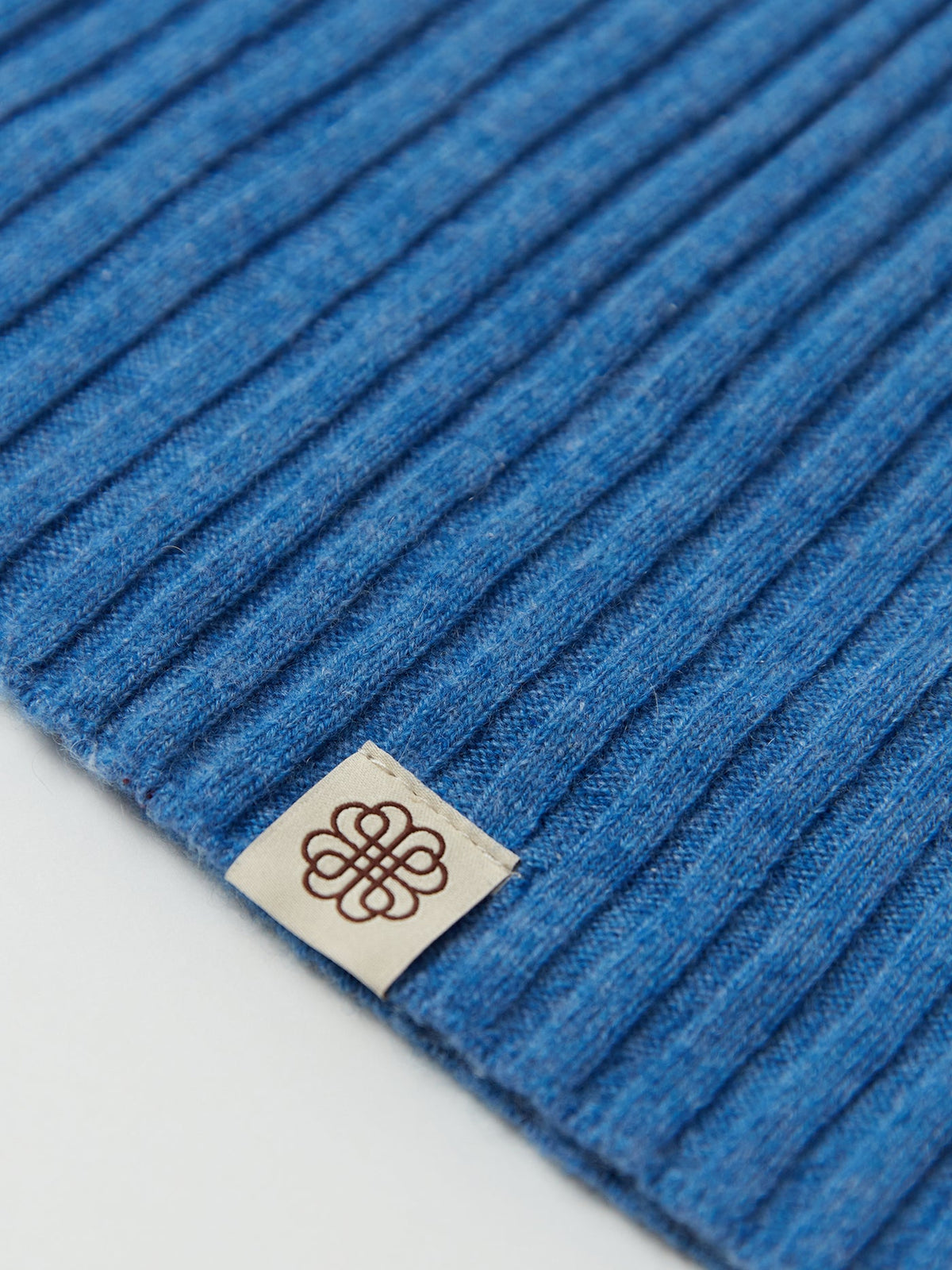 Cashmere Rib Knit Hat — Blue