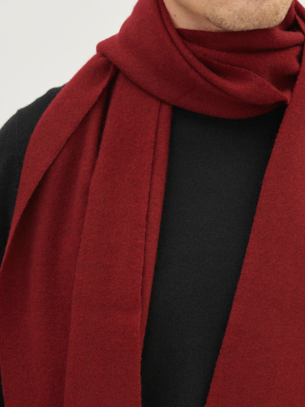 Cashmere Fringed Scarf — Bordeaux