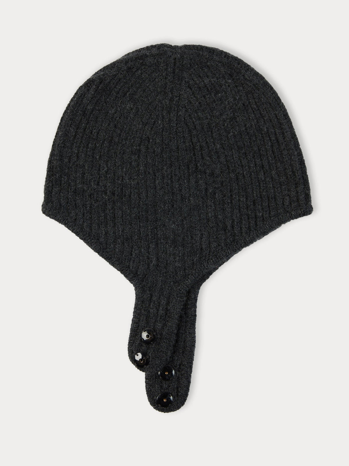 Knitted Aviator Cap — Charcoal