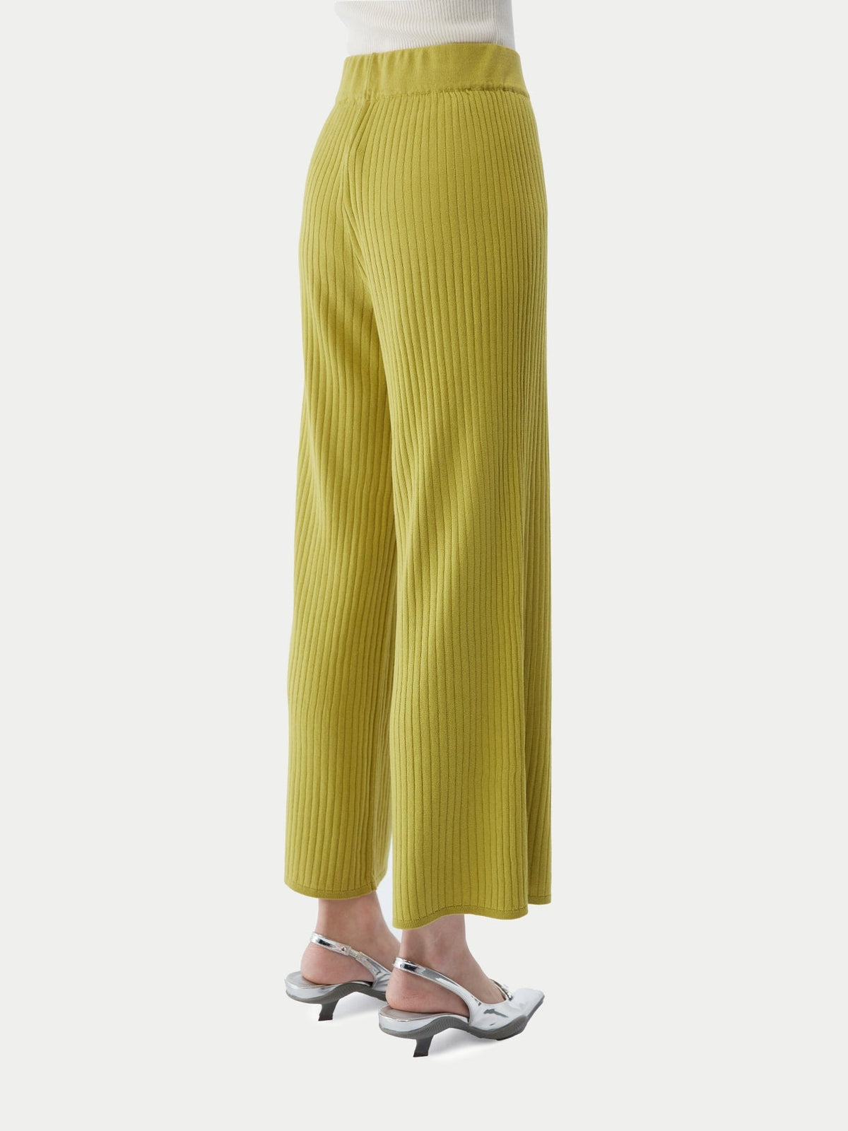 Rib-knit Silk Cashmere Blend Pants — Dark Citron