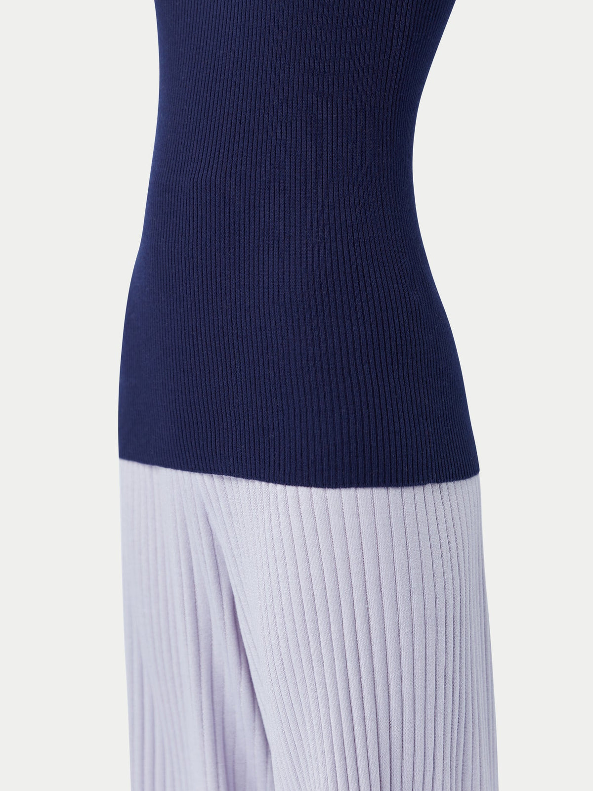 Ribbed Cotton Silk Cashmere Blend Tank Top — Dark Indigo