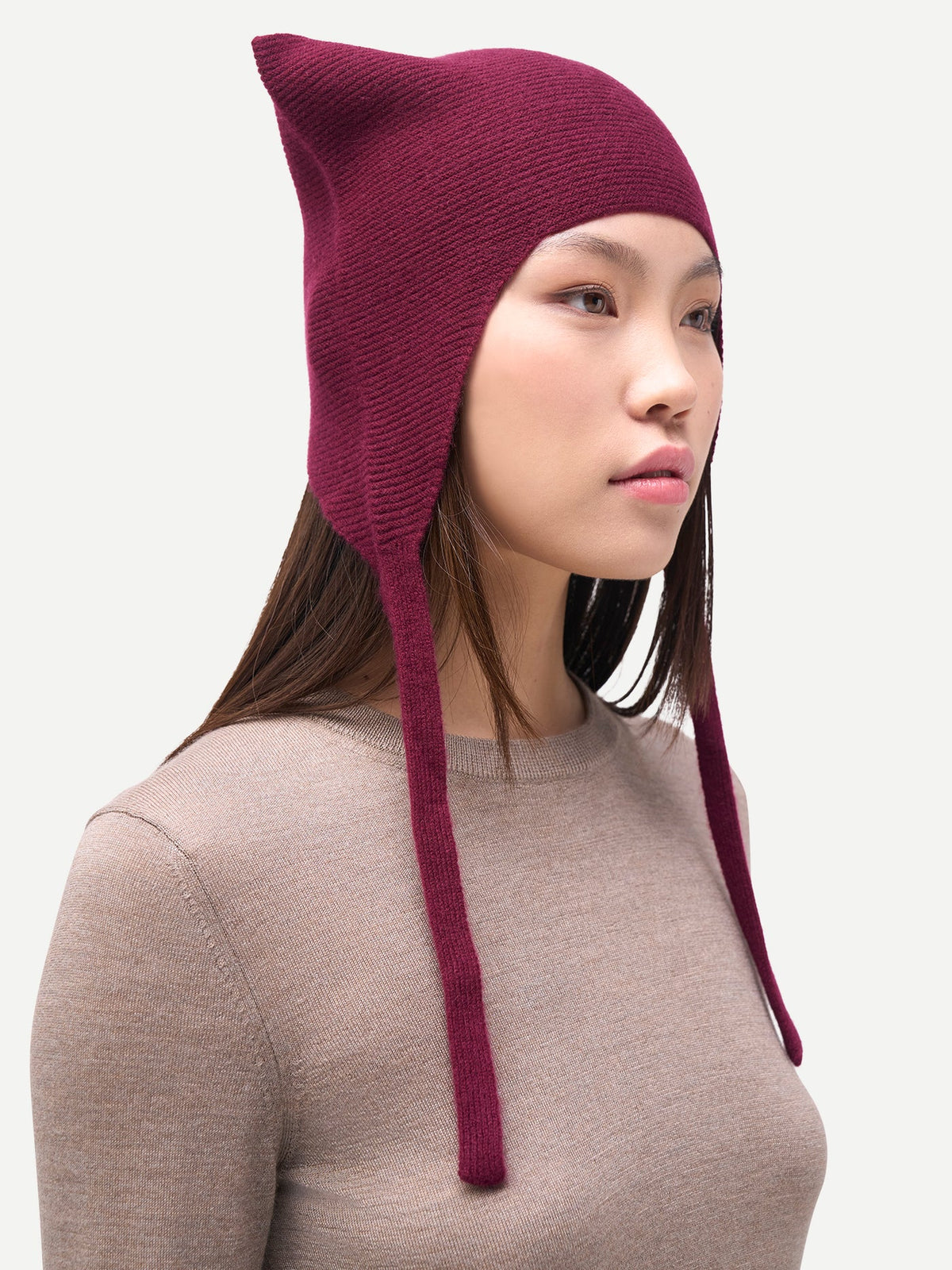 Earflaps Hat — Deep Wine