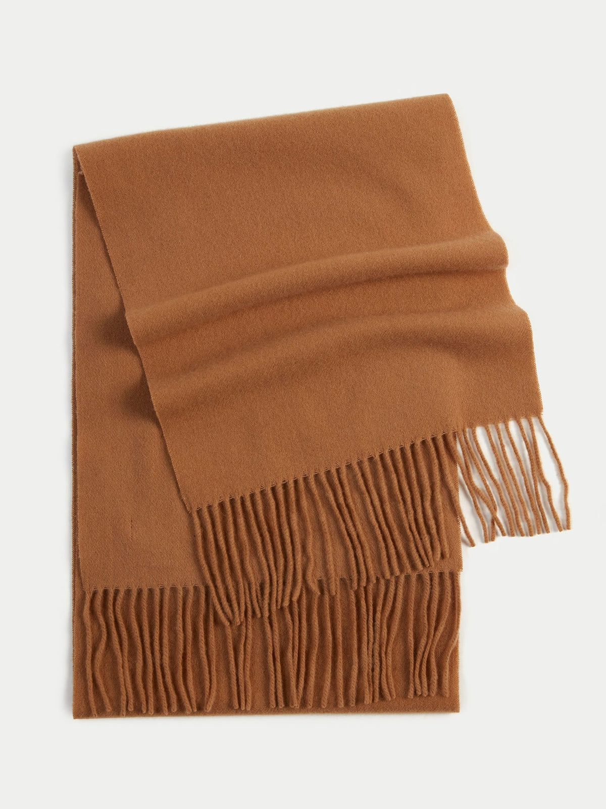 Oversized Cashmere Woven Scarf — Golden Brown