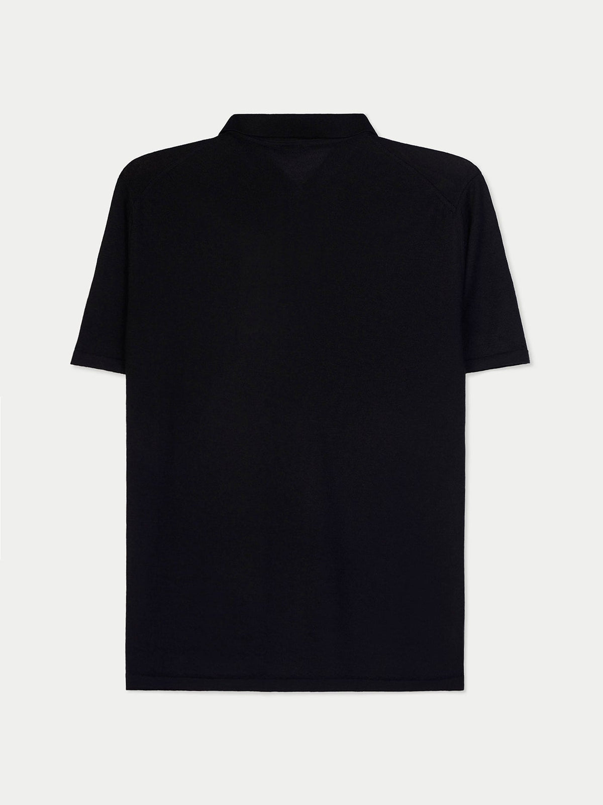 Cashmere Silk Half-zip Polo Top — Graphite Black