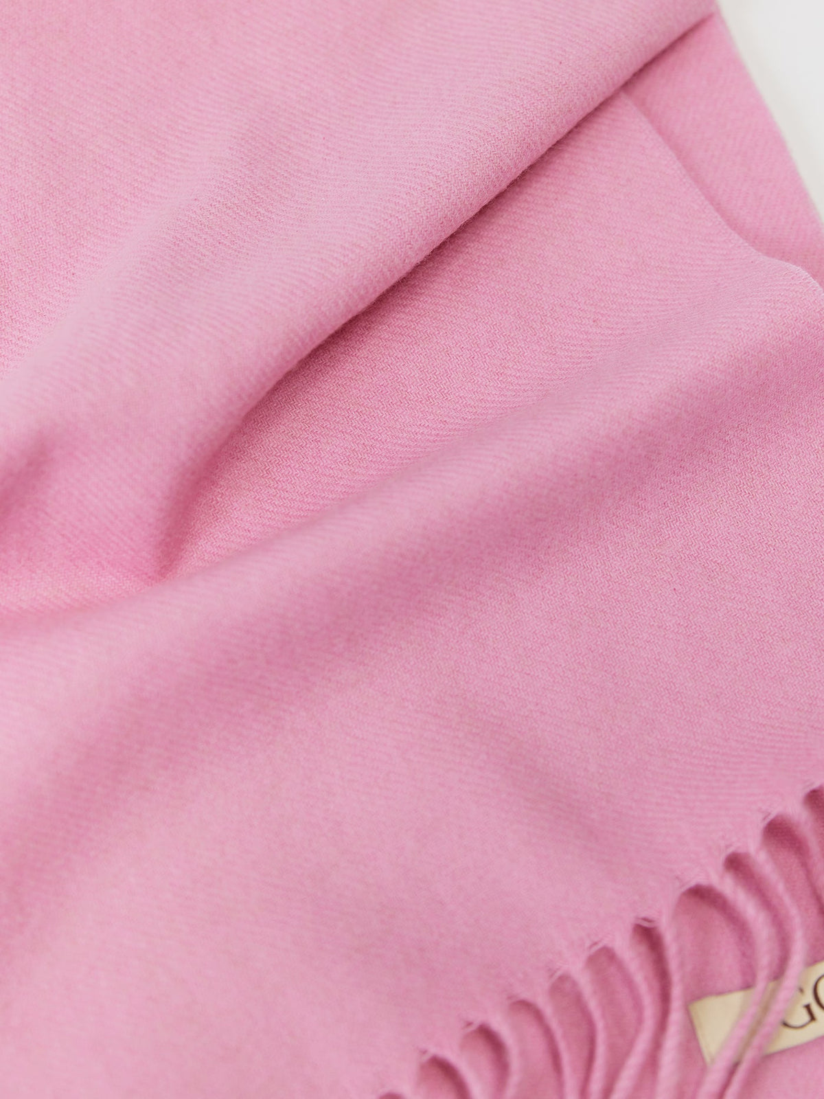 Cashmere Fringed Scarf — Light Lilac Pink