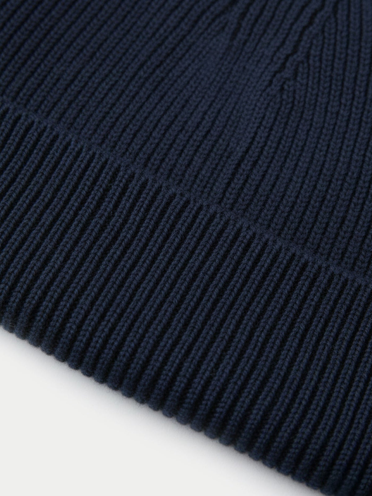 Ribbed Chunky Beanie — Navy