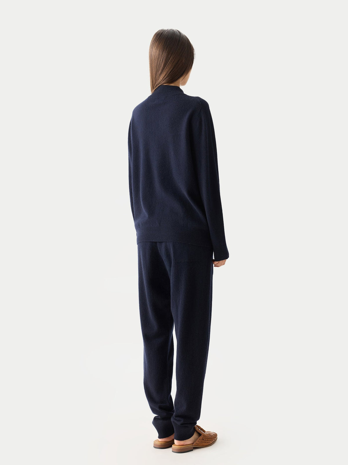 Timeless Cashmere Full-zip Cardigan — Navy