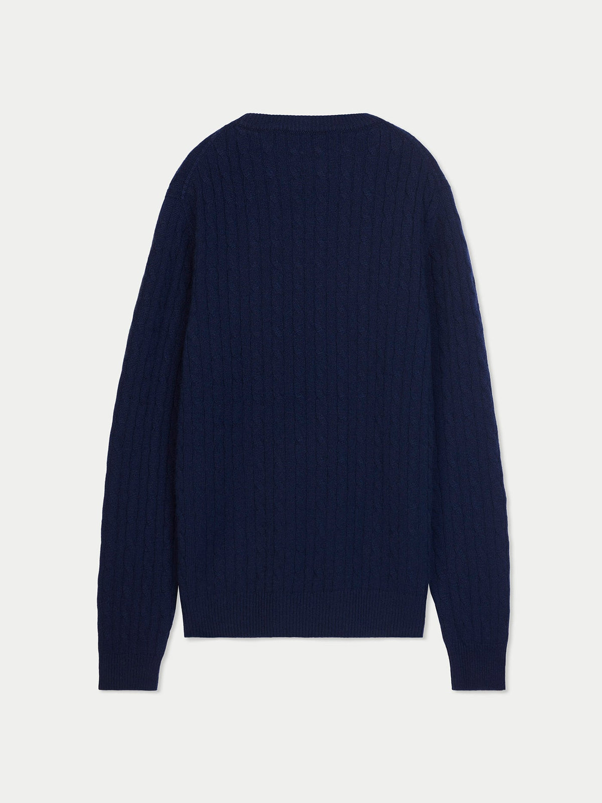 Cashmere Cable-knit Sweater — Navy Blue