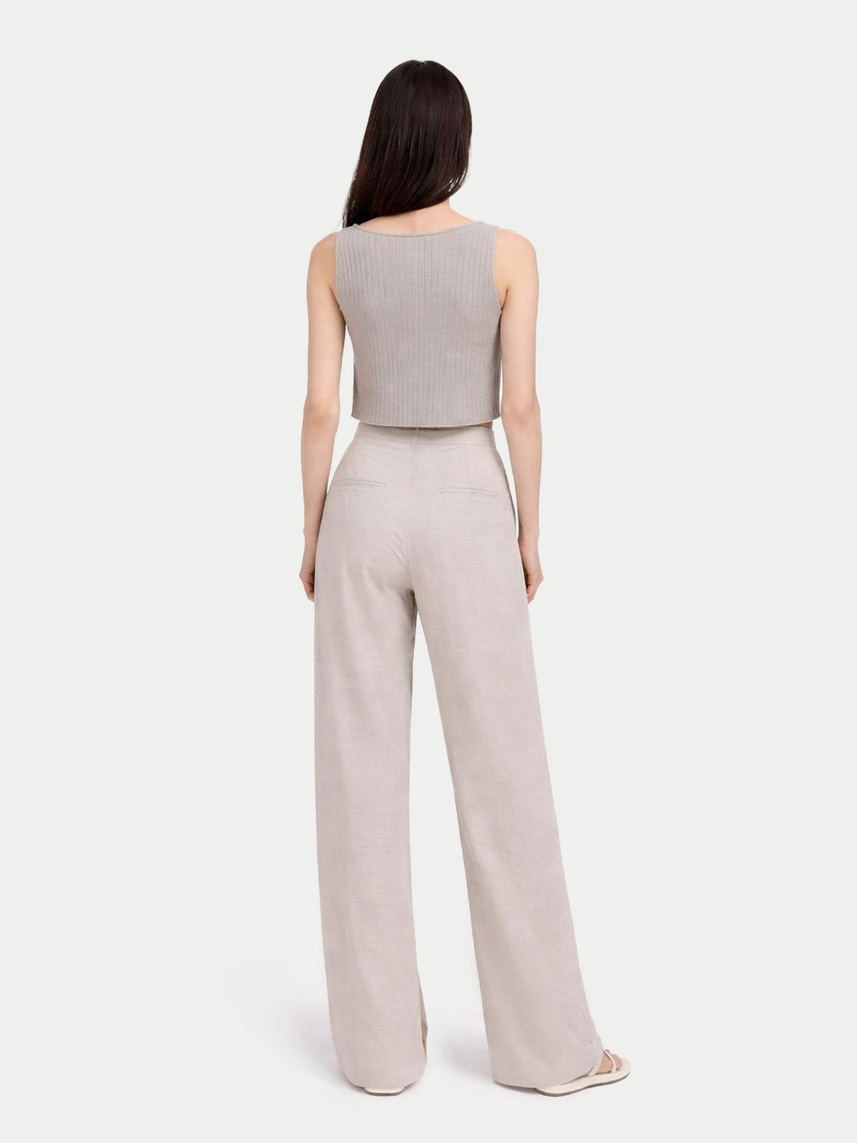 Cashmere Crop Top — Steel Silver