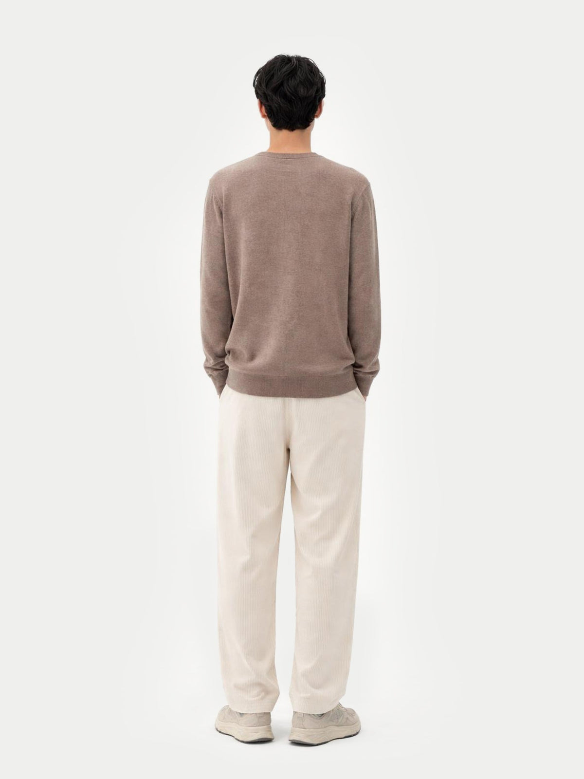 Essential Crewneck Cashmere Sweater — Taupe