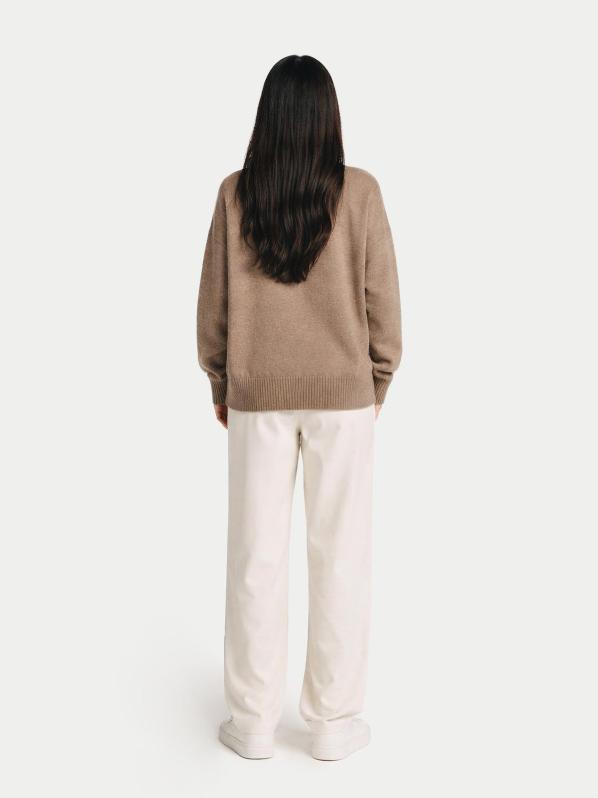 Relaxed-fit Cashmere Cardigan — Taupe