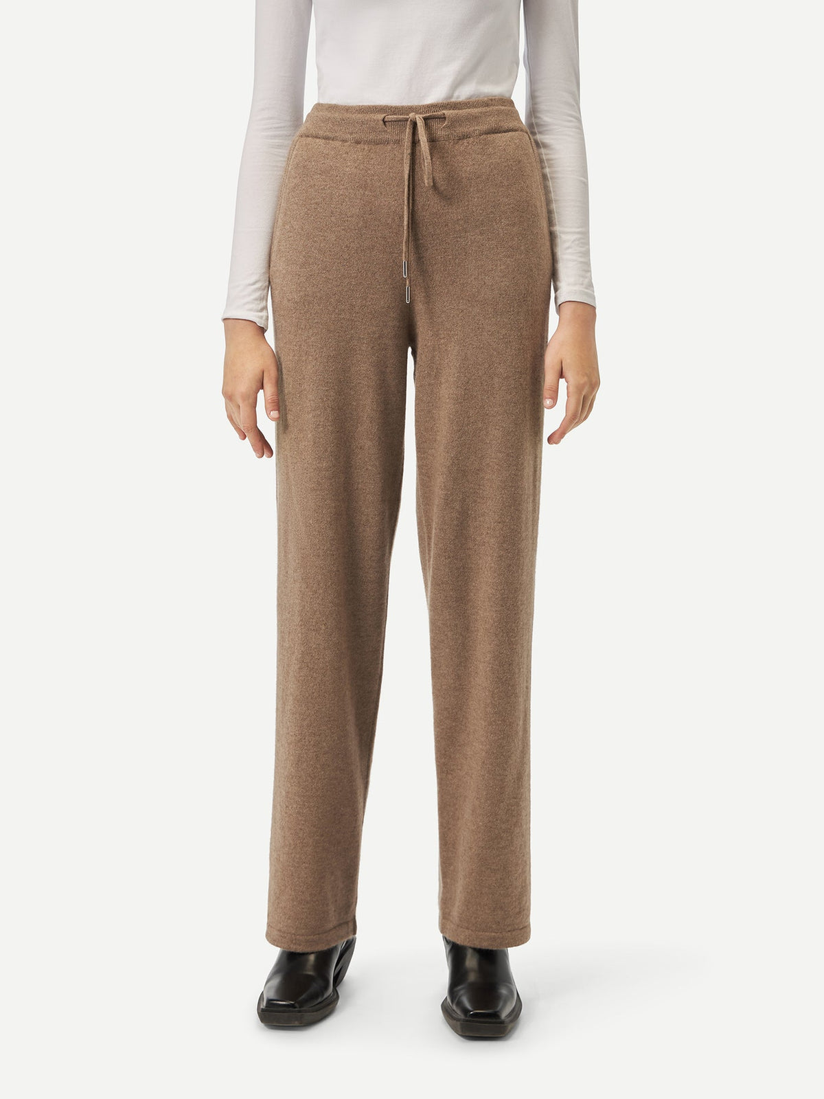 Cashmere Straight Leg Jogger — Taupe