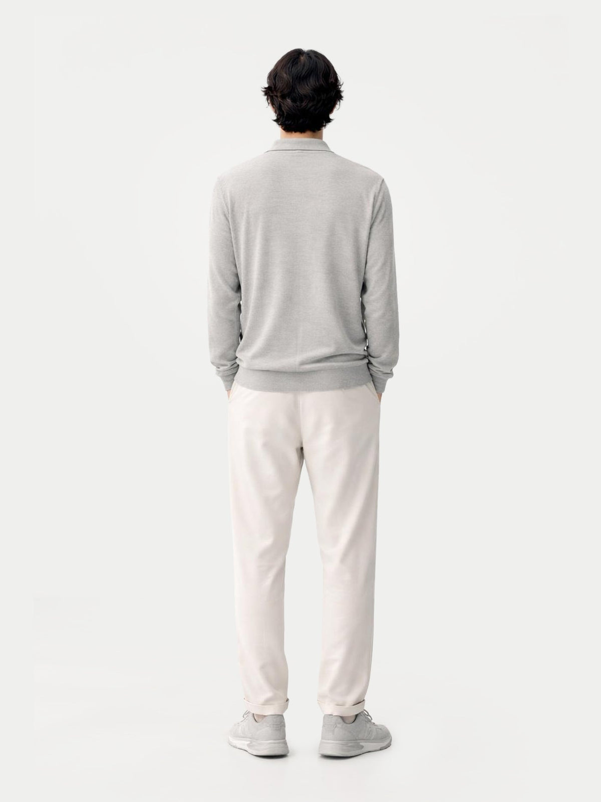 Men's Cashmere Silk Polo — Urban Gray