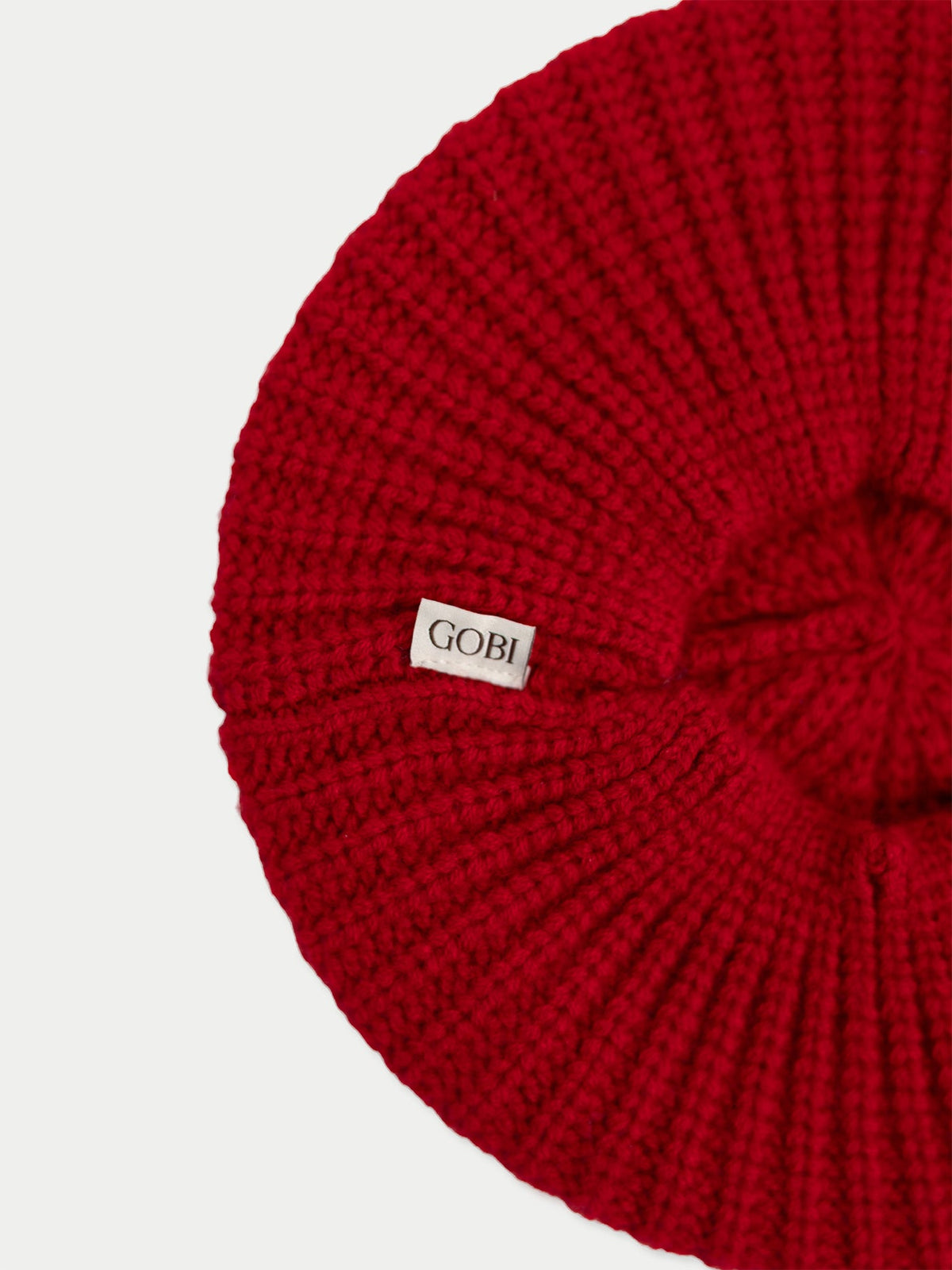 Textured Knit Beret — Warm Red