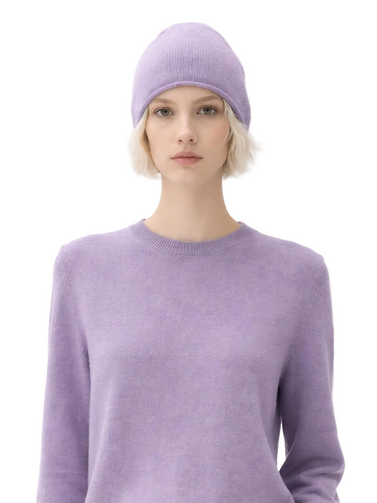 Cashmere Hat & Sweater Set — Ash Purple