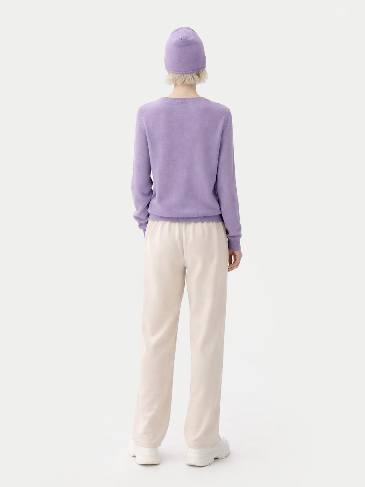 Cashmere Hat & Sweater Set — Ash Purple