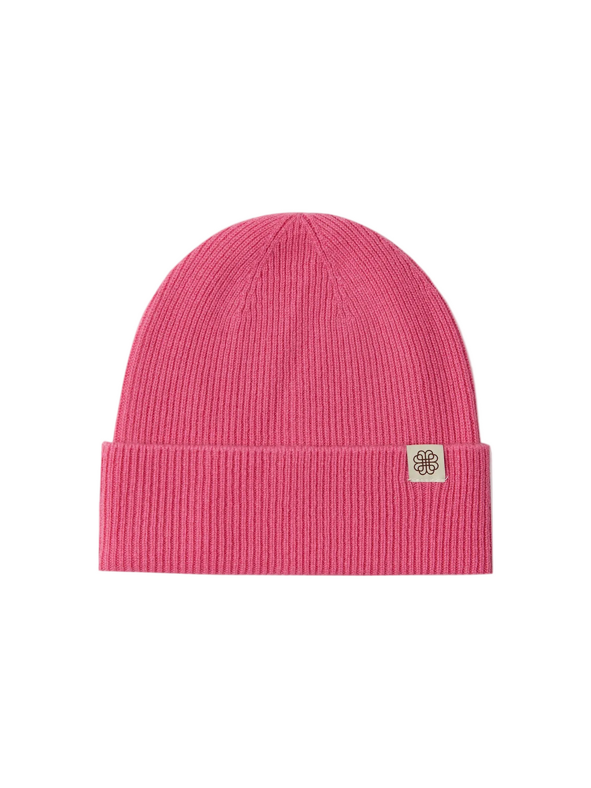 Cashmere Rib Knit Beanie — Aurora Pink