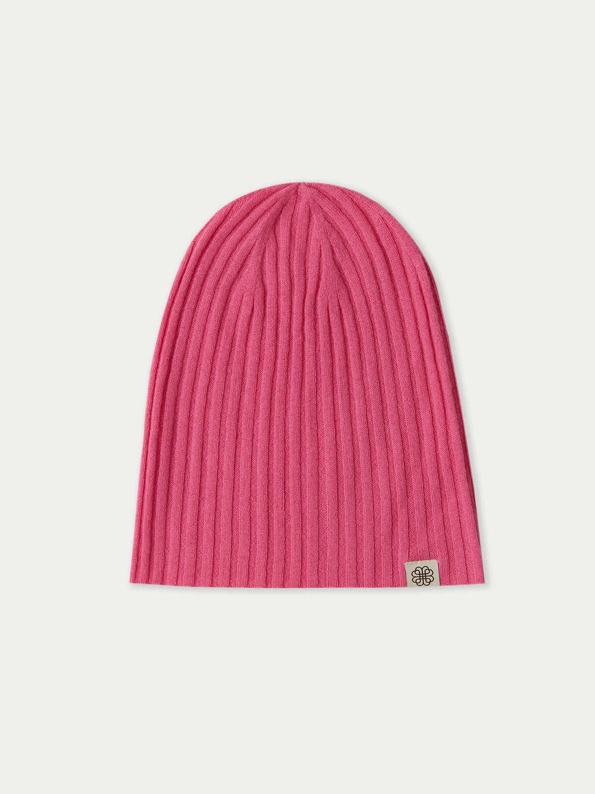 Cashmere Rib Knit Hat — Aurora Pink
