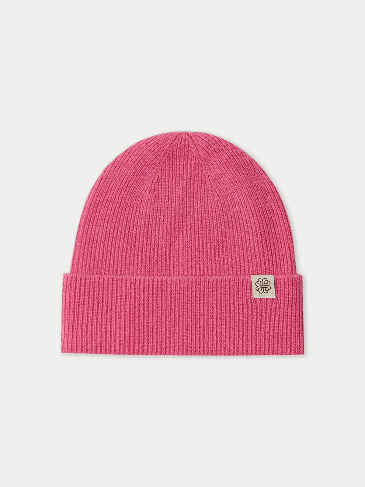 Cashmere Rib Knit Beanie — Aurora Pink