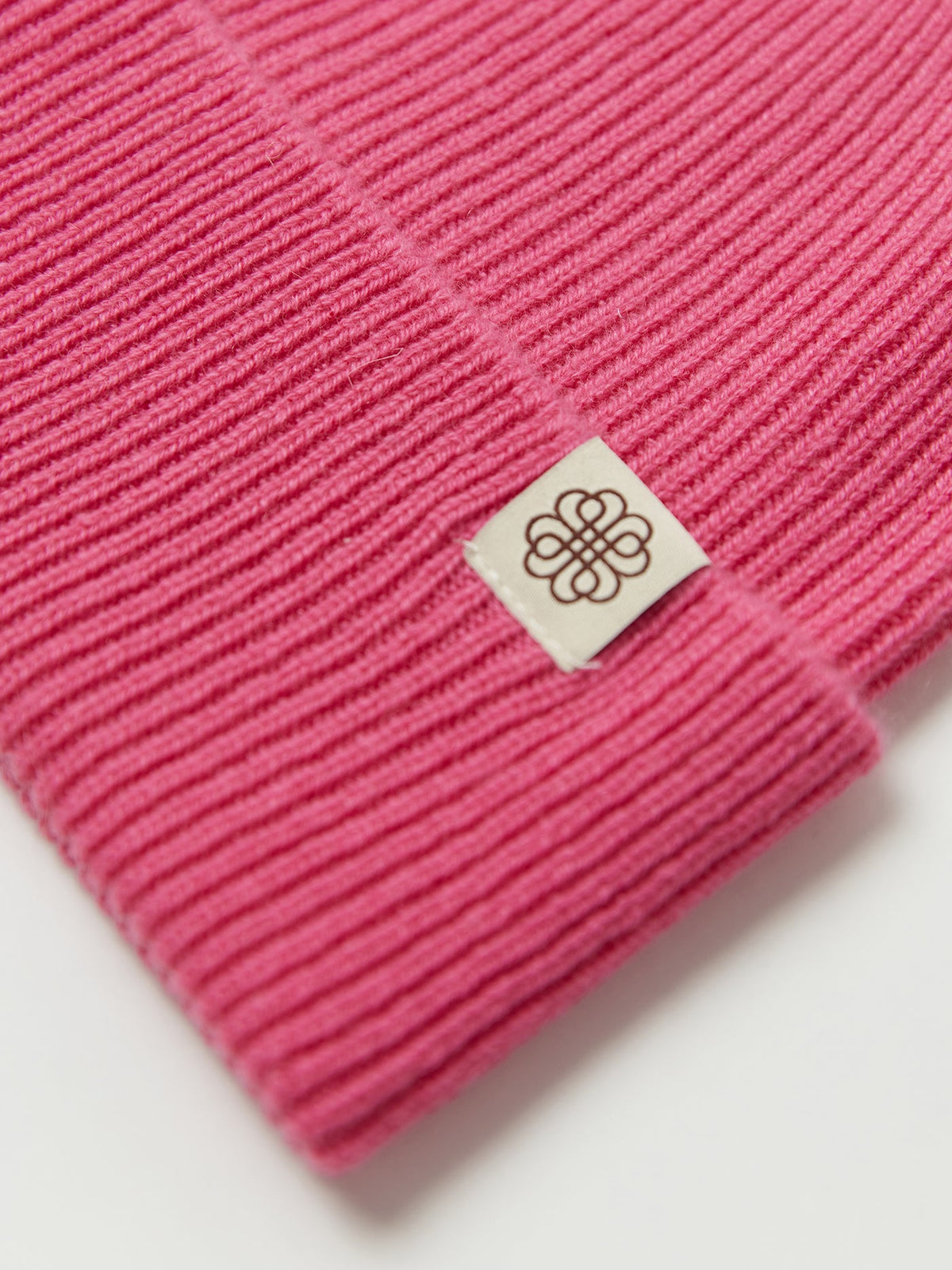 Cashmere Rib Knit Beanie — Aurora Pink