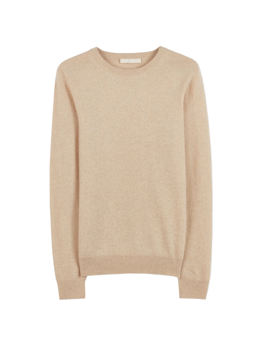 Essential Cashmere Crewneck Sweater — Beige