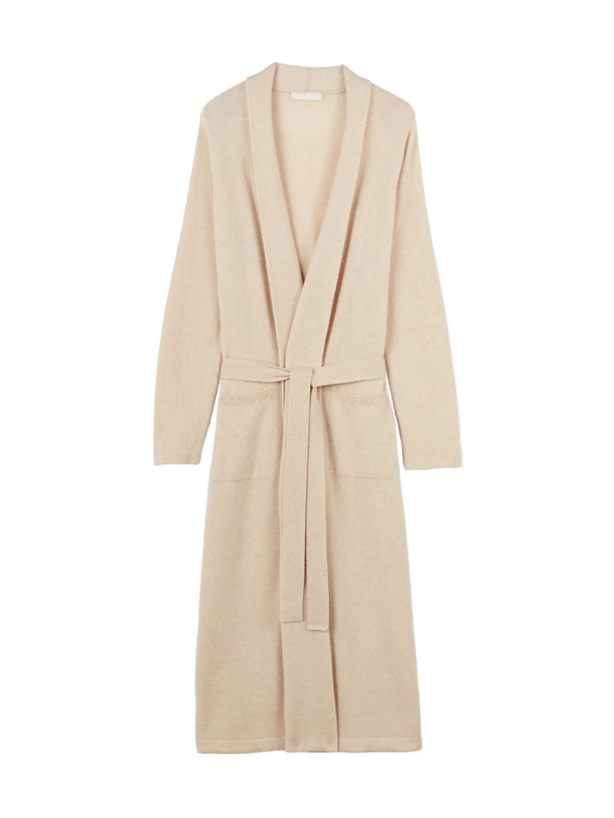 Natural Color Long Cashmere Robe — Beige