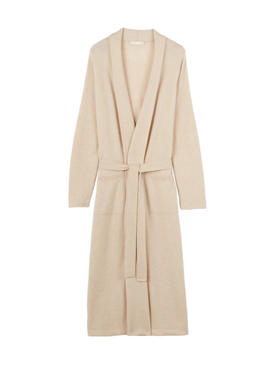 Natural Color Long Cashmere Robe — Beige