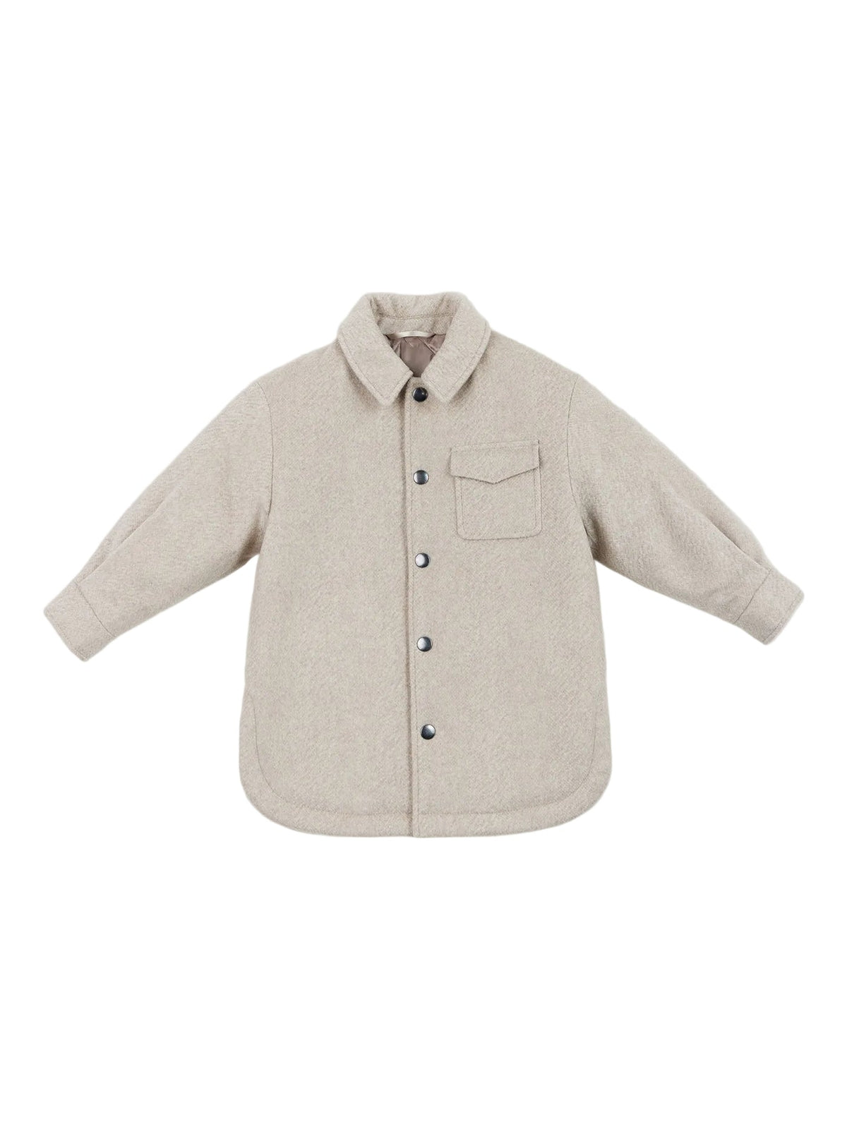 Natural Color Kids Cashmere Sewn Jacket — Beige