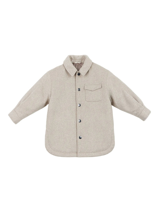 Natural Color Kids Cashmere Sewn Jacket — Beige
