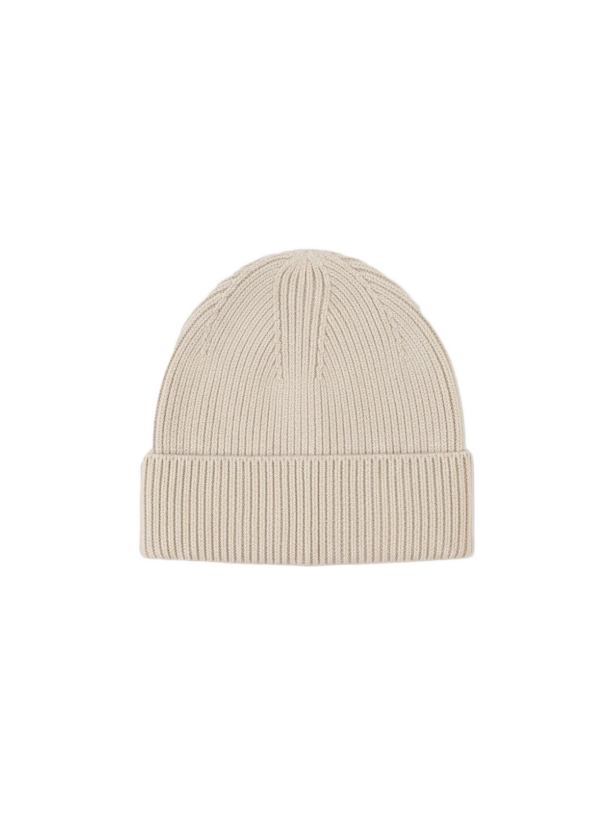 Ribbed Chunky Beanie — Beige