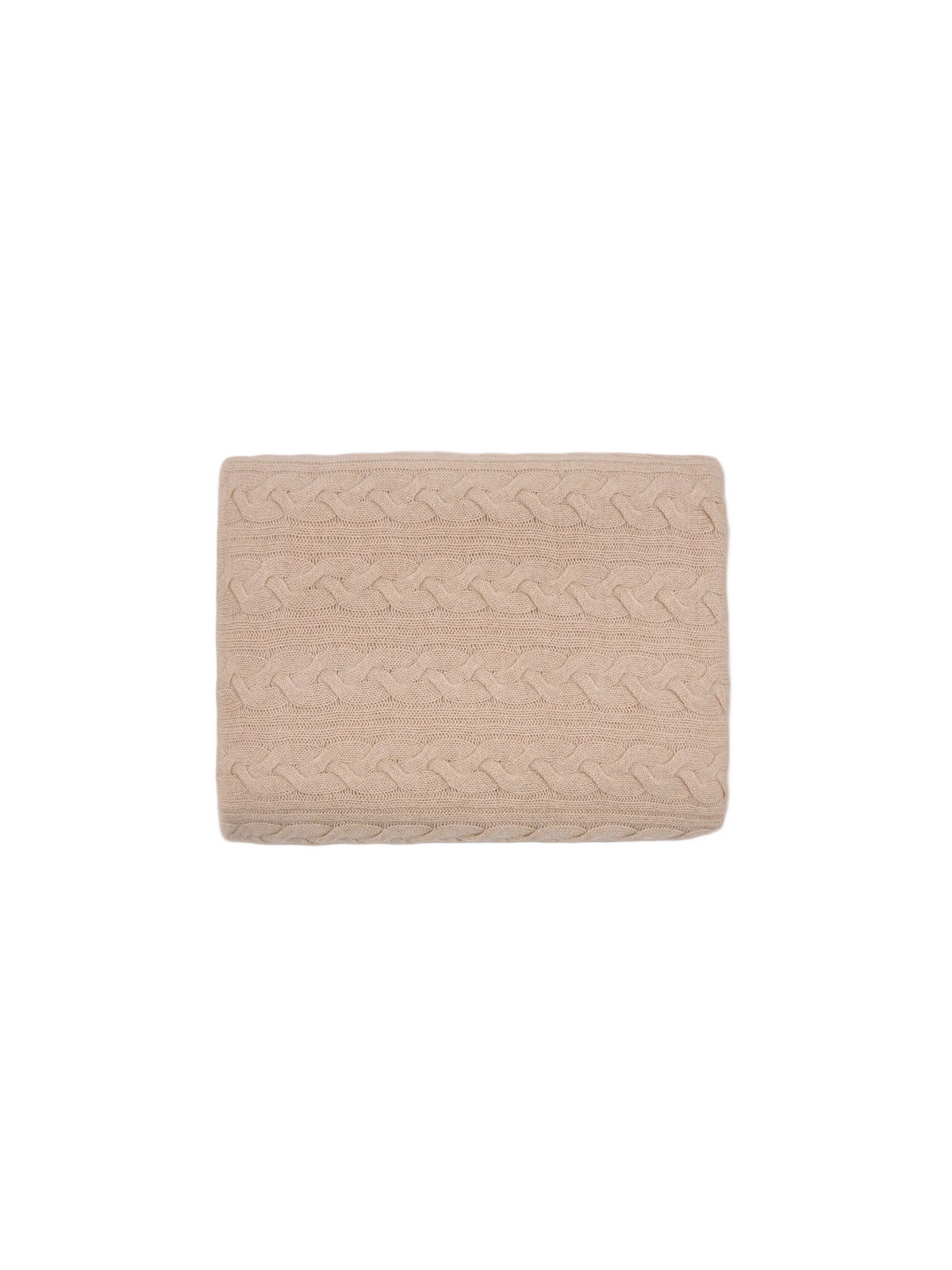 Cable Knit Cashmere Blanket — Beige