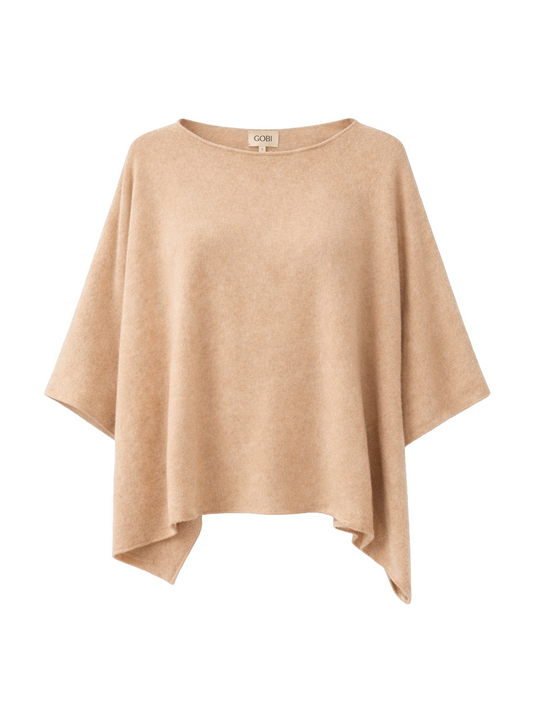 Timeless Knitted Poncho — Beige