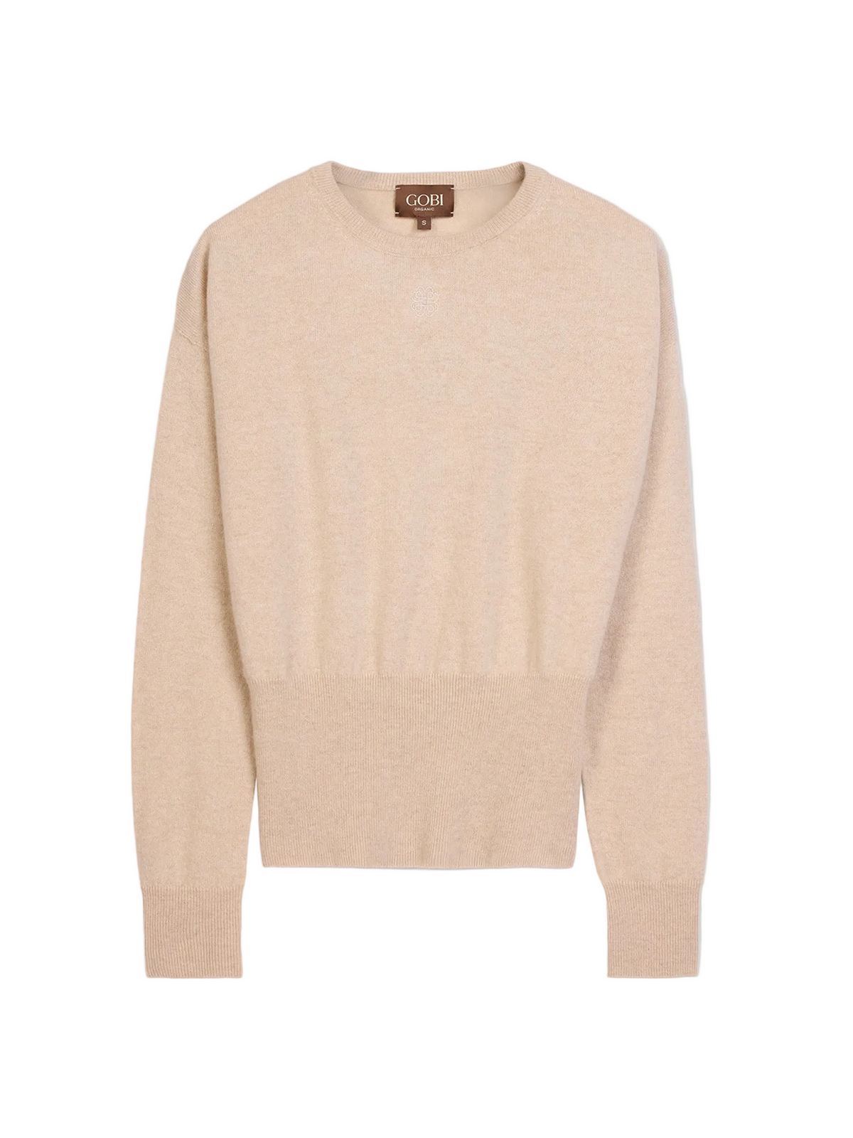 Cashmere Cinched-waist Sweater — Beige