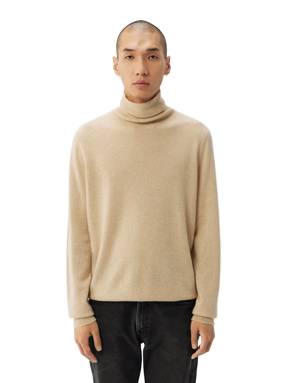 Essential Turtleneck Cashmere Sweater — Beige