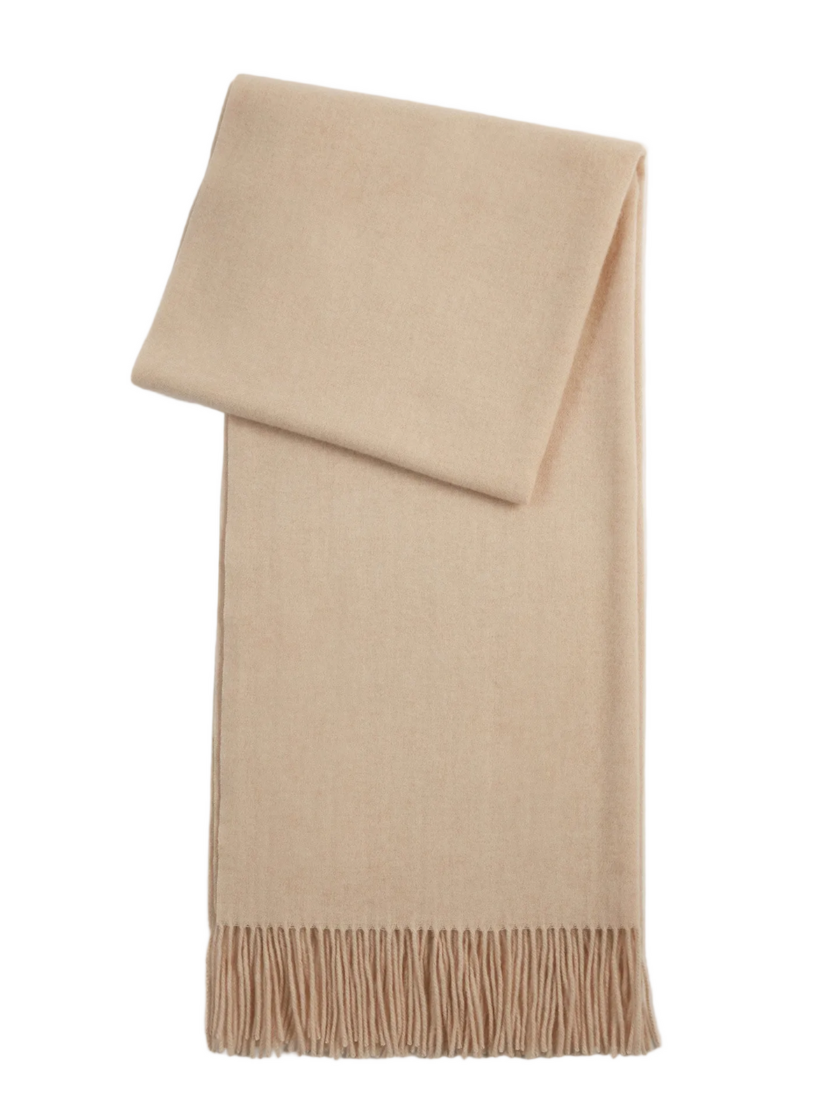 Oversized Cashmere Woven Scarf — Beige