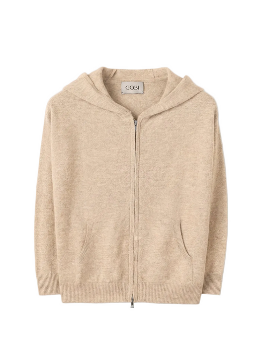 Kids Zipper Hoodie — Beige