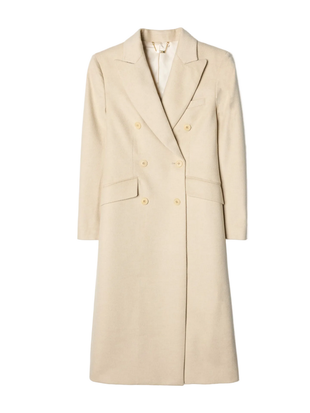 Double-breasted Long Coat — Beige