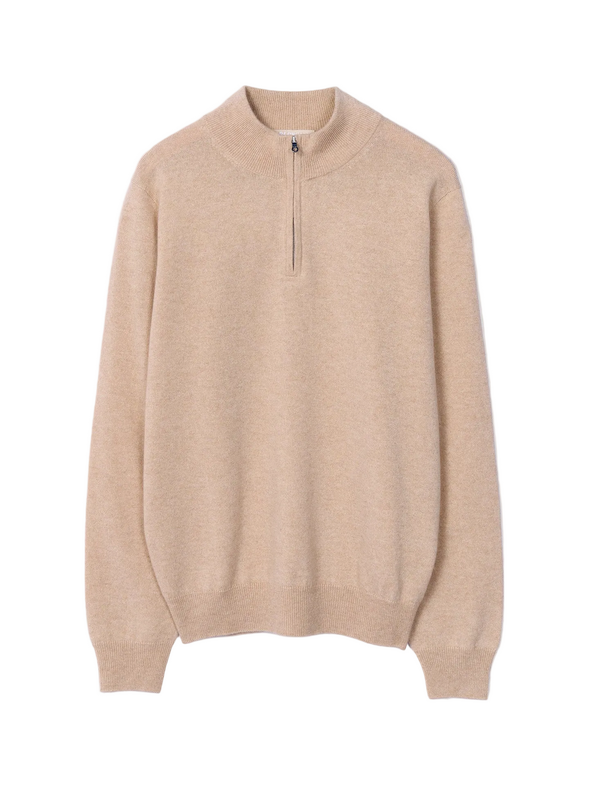 Essential Half-zip Cashmere Sweater — Beige