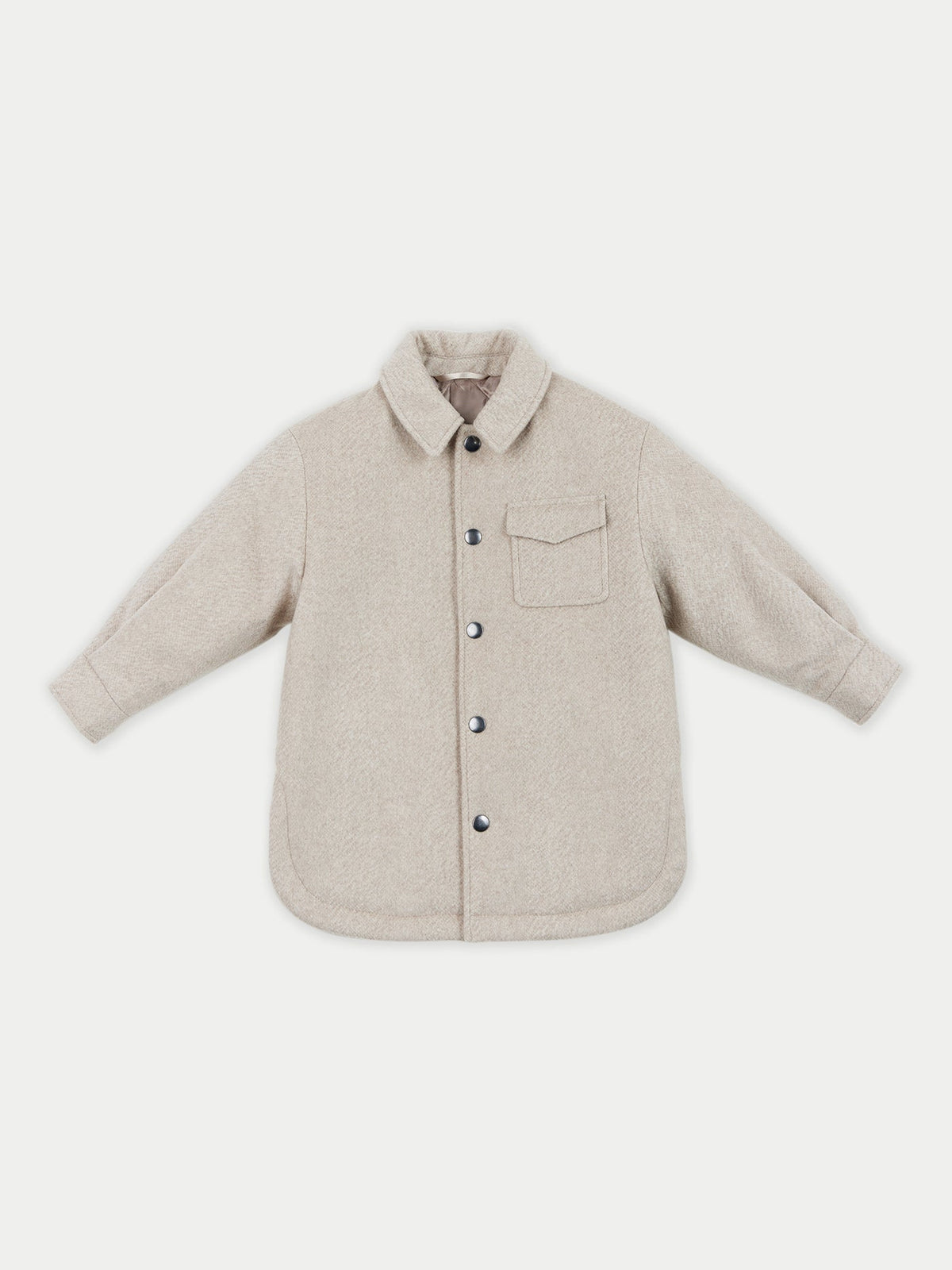 Natural Color Kids Cashmere Sewn Jacket — Beige