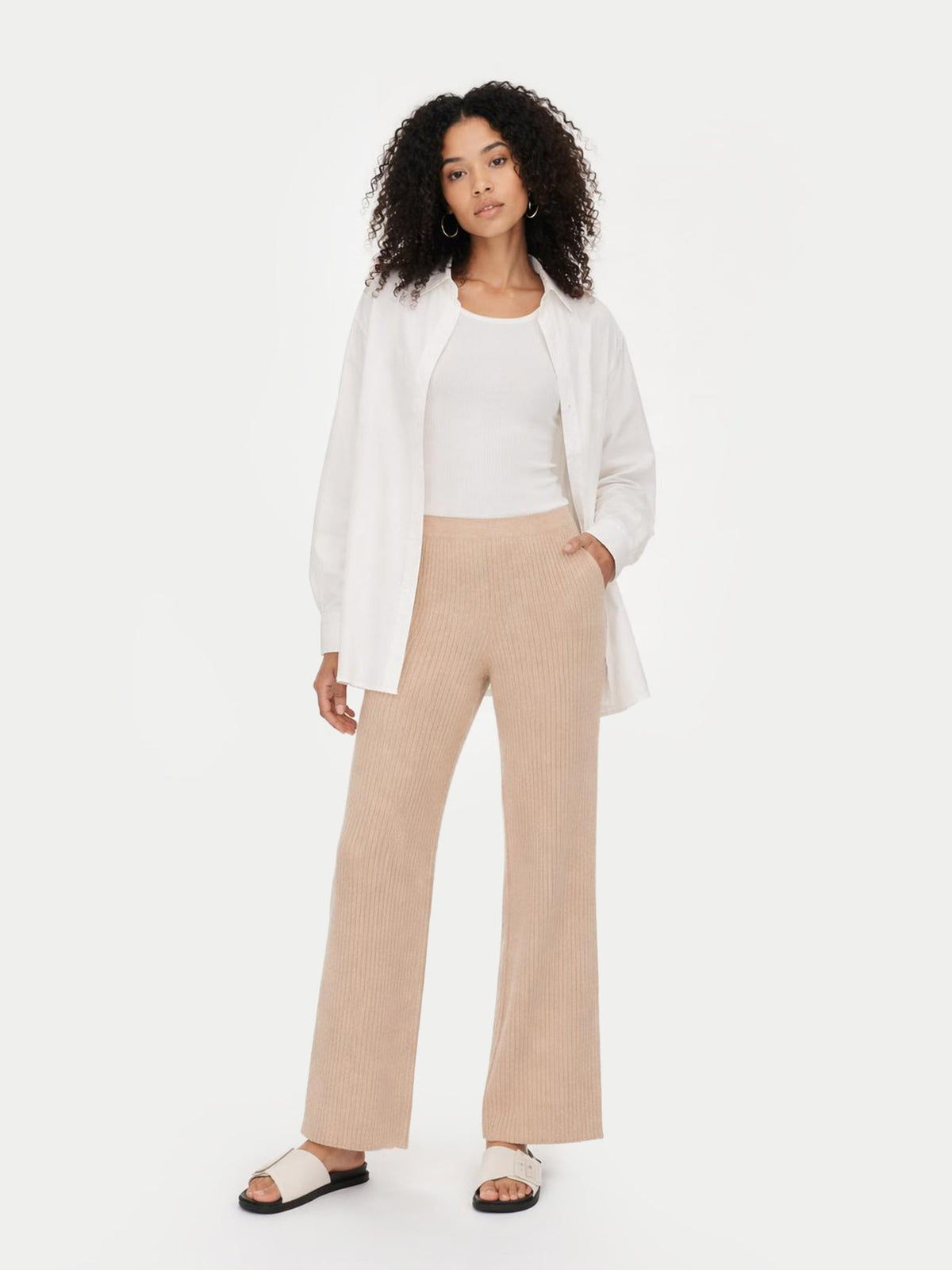 Cashmere Pants — Beige