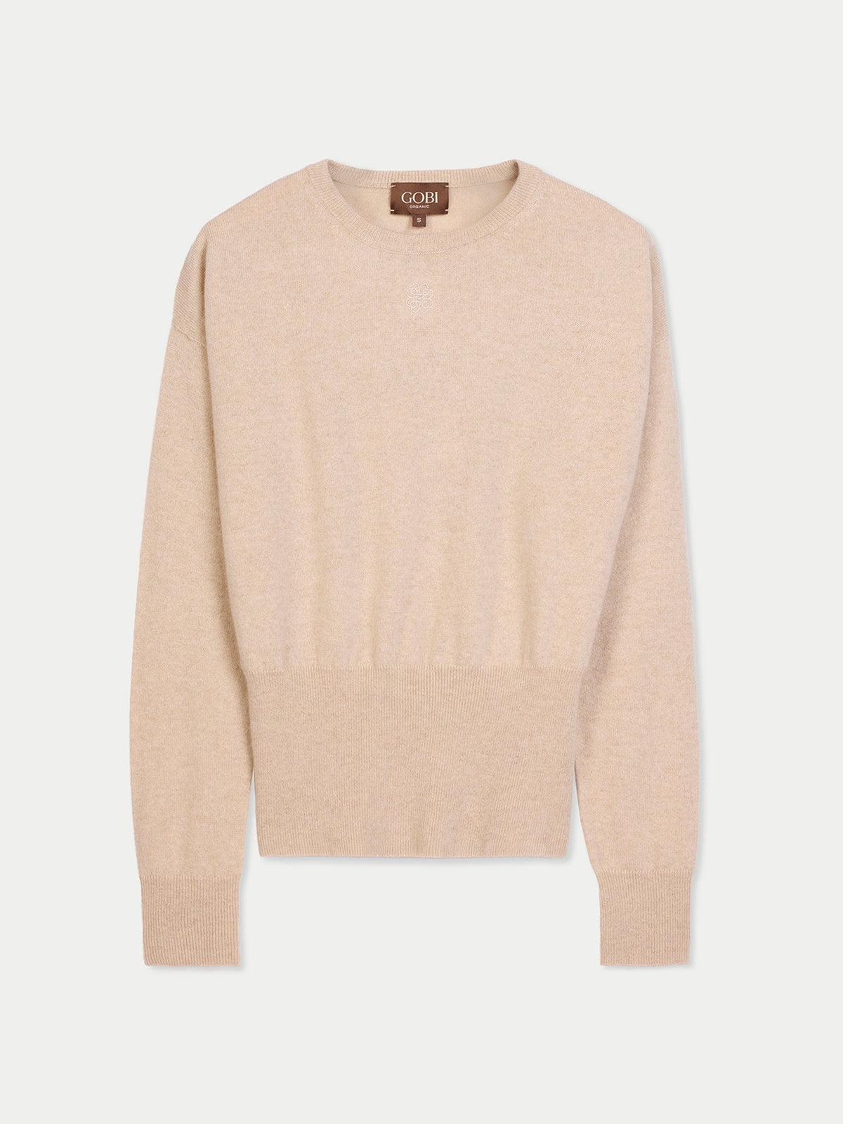 Cashmere Cinched-waist Sweater — Beige