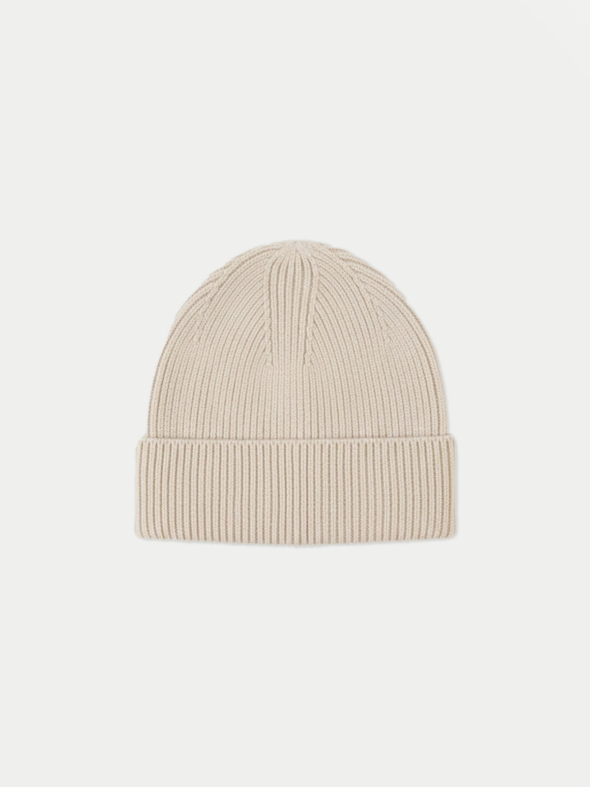 Ribbed Chunky Beanie — Beige