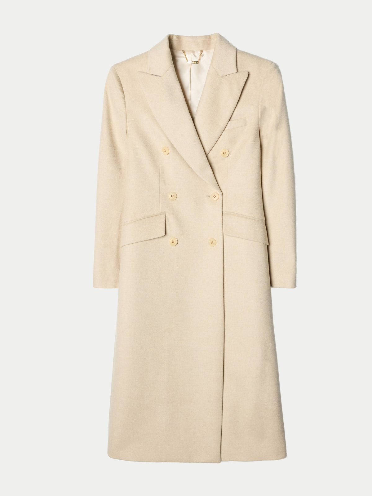 Double-breasted Long Coat — Beige
