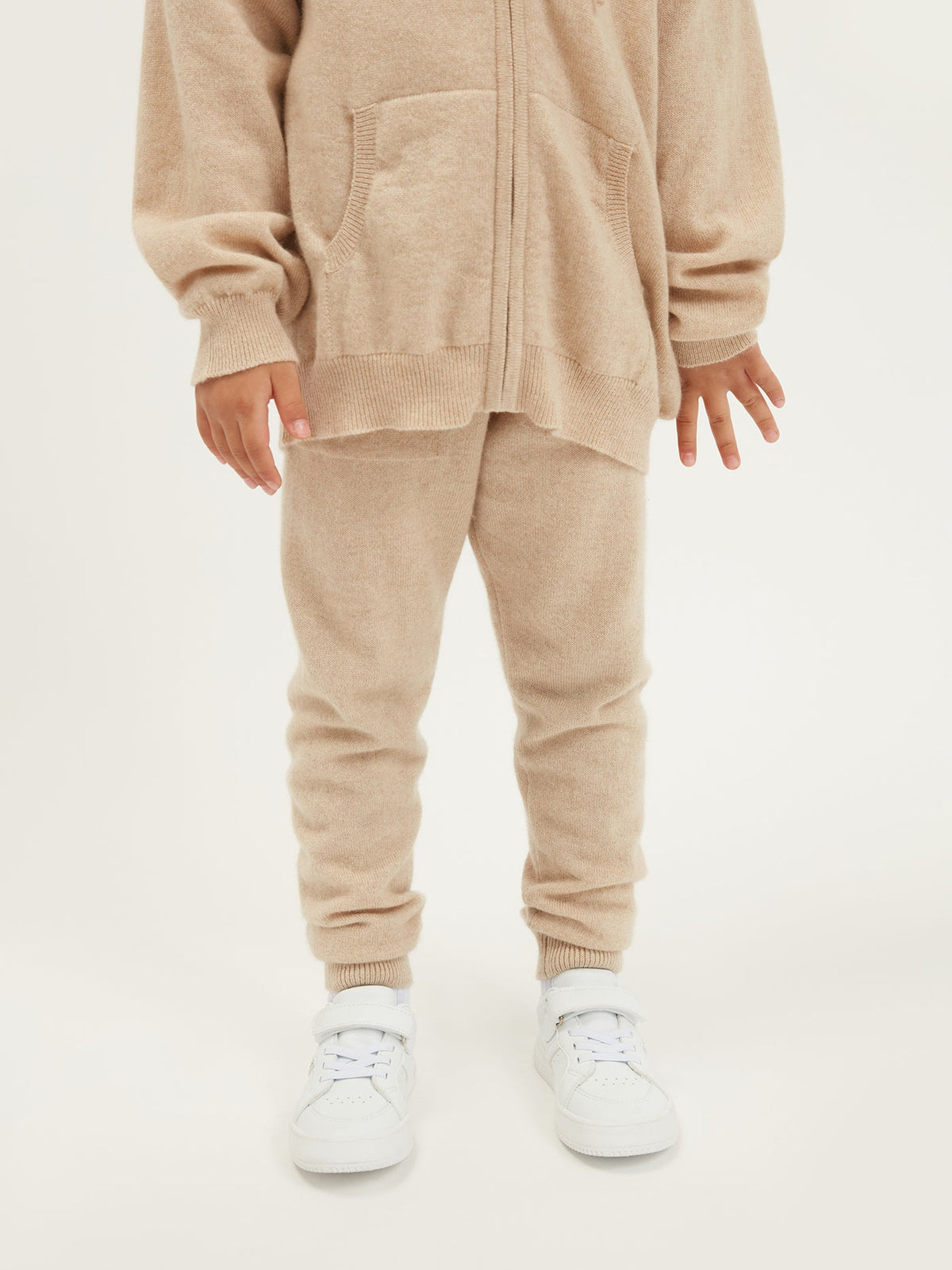 Natural Color Cashmere Knit Baby Pants — Beige