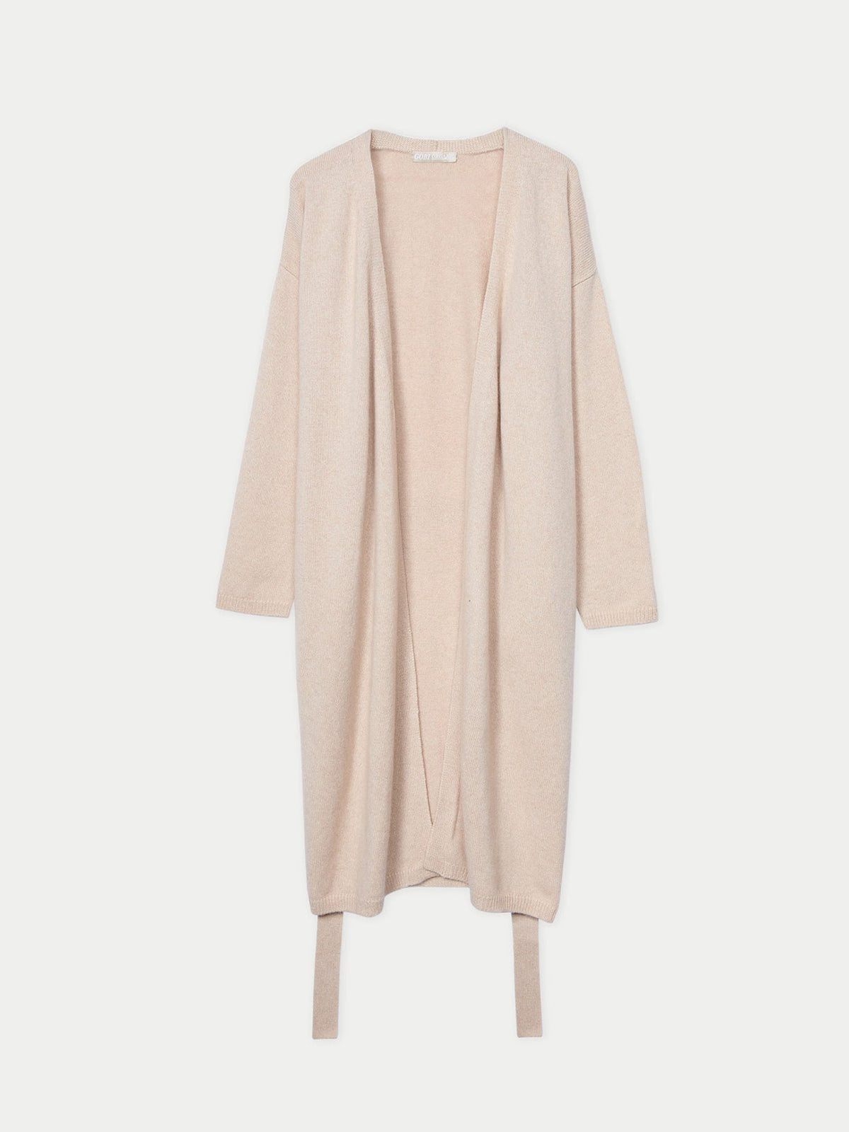 Long Maternity Cashmere Robe — Beige