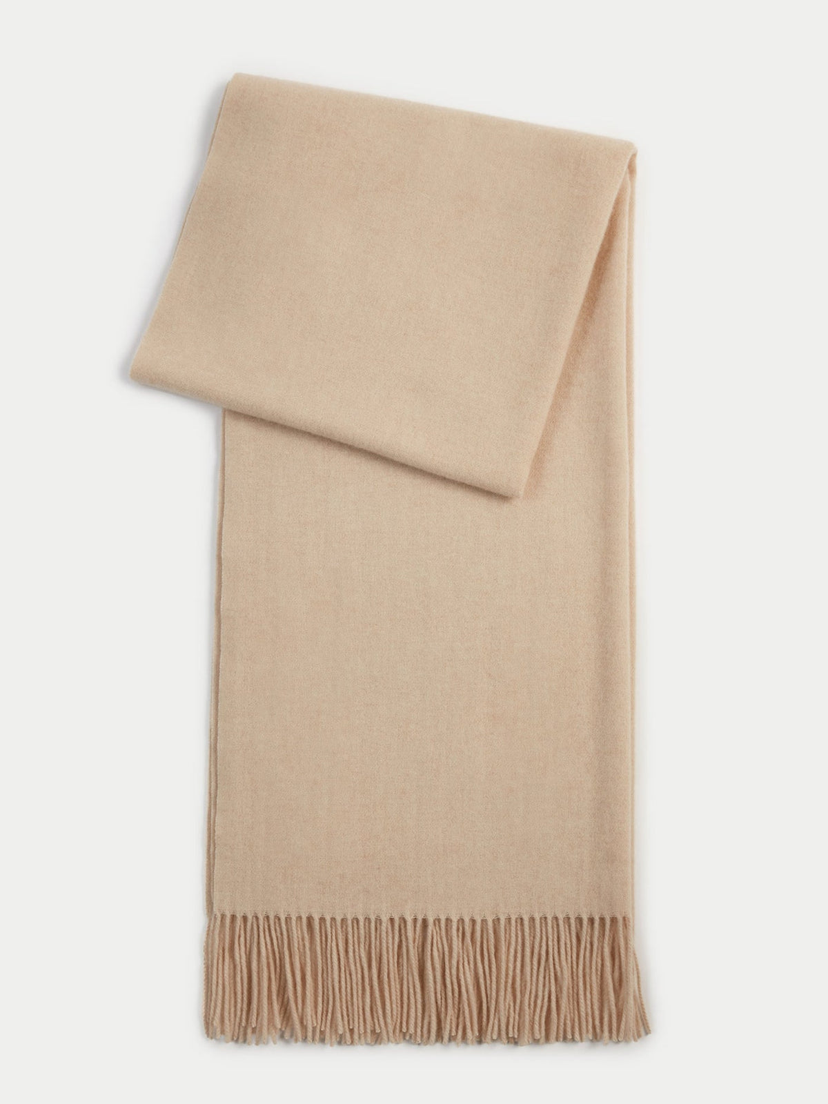 Oversized Cashmere Woven Scarf — Beige
