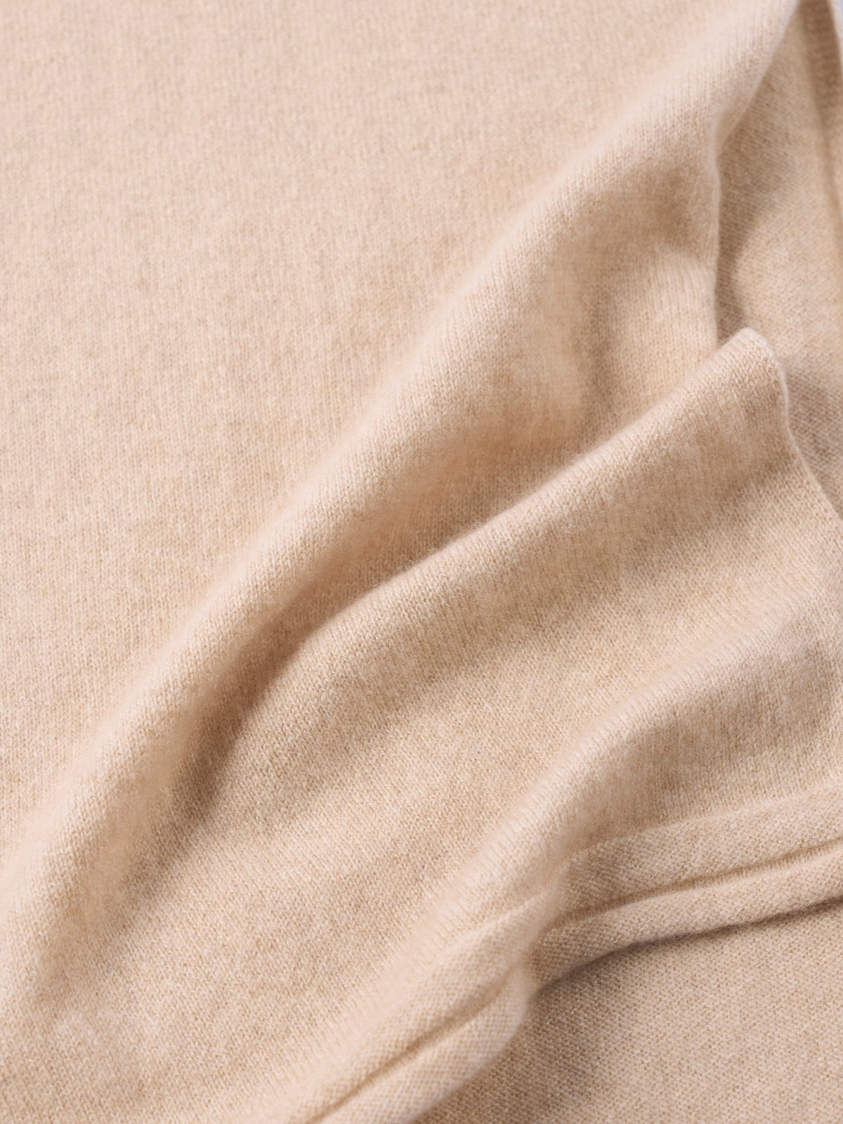 Cashmere Jersey Knit Scarf — Beige